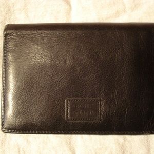 Charles Jordan small black leather clutch